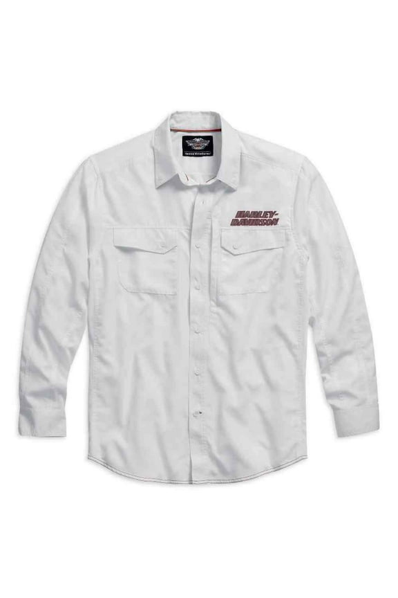 Long Sleeve Performance Button Front Shirt- 99016-15VM