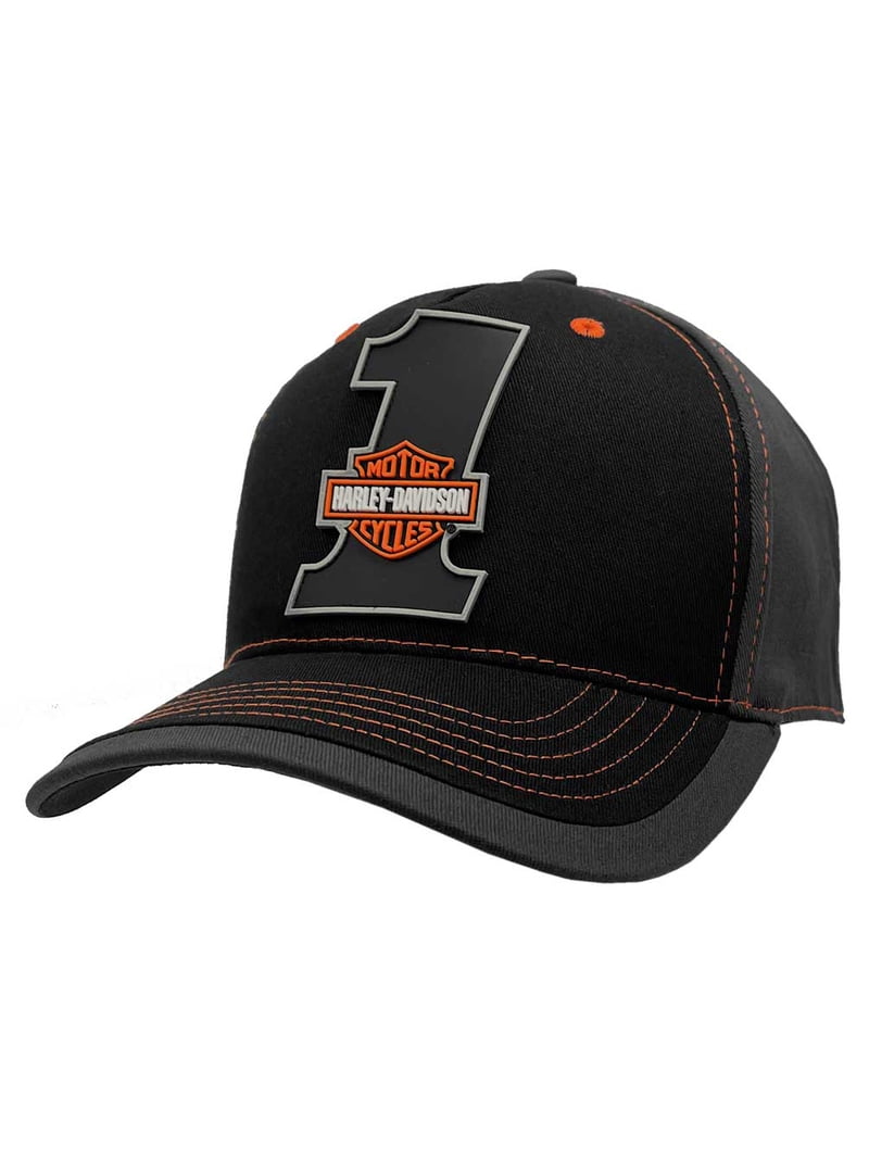 Harley-Davidson キャップ 黒・赤 Harley-Davidson Men's #1 Bar & Shield Colorblocked Baseball Cap