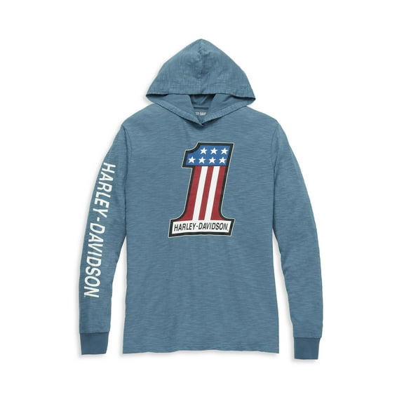 Harley-Davidson Men's #1 Race Slub Jersey Hooded Graphic Tee - 96010-22VM - Large