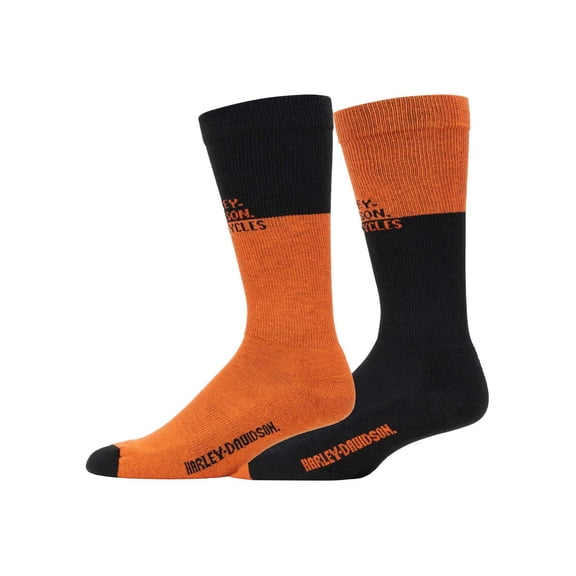 Harley-Davidson Men's 2-Pack Colorblocked Moisture Wicking Mid-Calf Socks (L), Harley Davidson