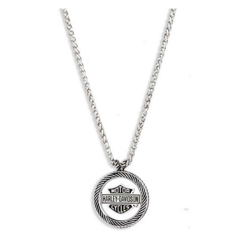 【Harley Davidson】Stainless Steel Bar & Shield Necklace Harley-Davidson Stainless Steel Brass Bar and Shield Pendant