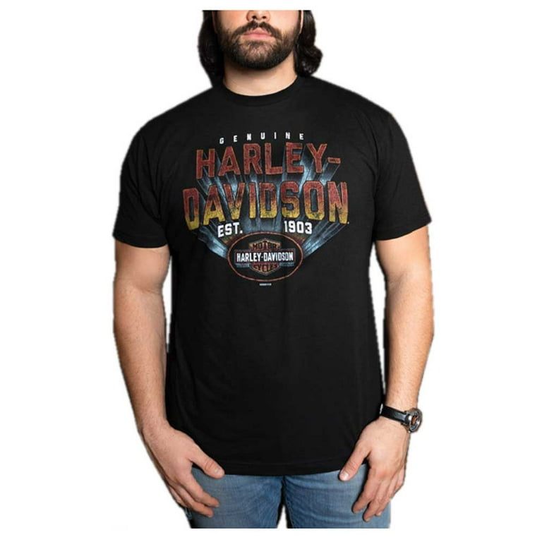 Harley-Davidson Men's 3D Script Crew-Neck Short Sleeve Cotton T