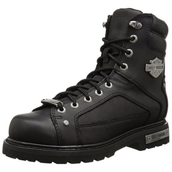 Harley-Davidson Men's Abercorn 7-Inch Black Motorcycle Lace Boots. D93340 BLACK