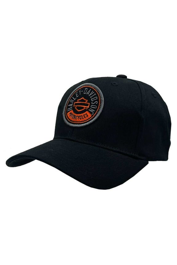 Men's Absorb Bar & Shield Stretch Fit Baseball Cap, Black (L/XL), Harley Davidson