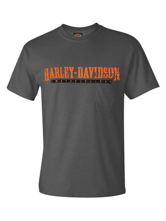 Harley-Davidson Men's Adventures Short Sleeve Chest Pocket Tee, Charcoal (M)