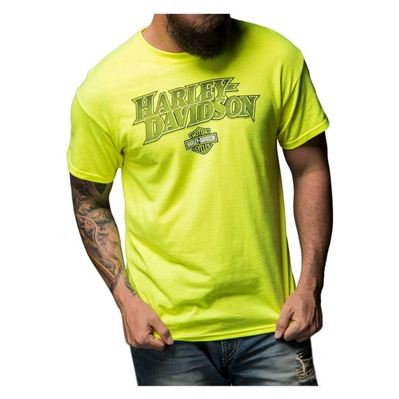 Harley-Davidson Men's Asphalt Wrath Crew T-Shirt, Safety Green 5Q11-HE8Y (XL), Harley Davidson