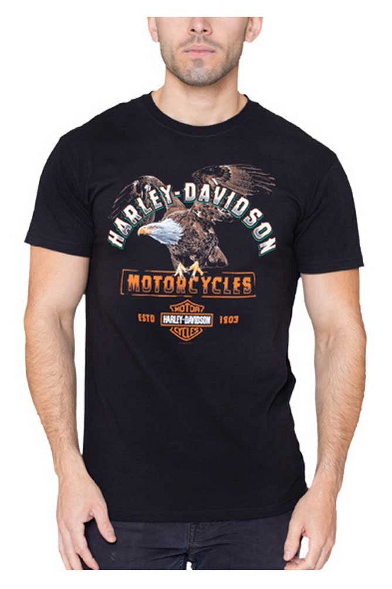 ◆Harley Davidson◆ Vintage Racing Flag Pigment Short Sleeve Harley-Davidson Men's Flag Motorcycle Short Sleeve Crew-Neck