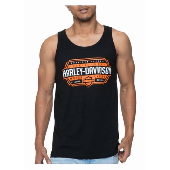 Harley-Davidson Men's Attend Graphic Sleeveless Cotton Muscle Shirt, Black (XL), Harley Davidson