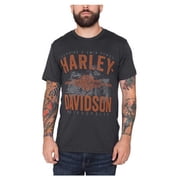 Harley-Davidson Men's Backdrop Distressed Short Sleeve Tee, Graphite Black L, Harley Davidson