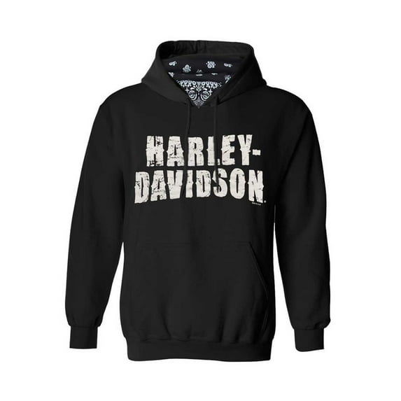 Harley-Davidson Men's Bandana Mask Pullover Hoodie, Dark Navy Blue R002859 (L), Harley Davidson