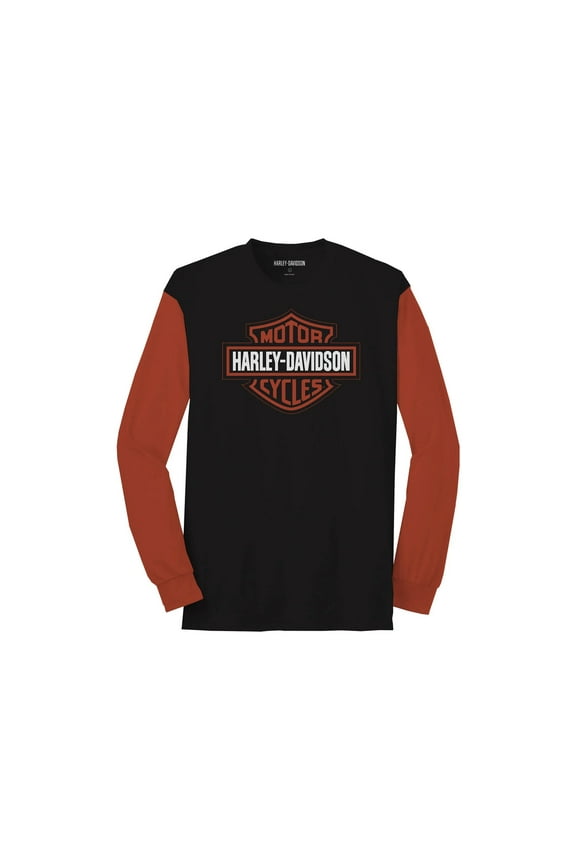 Men's Bar & Shield Colorblock Tee, Orange / Black - 99067-22VM