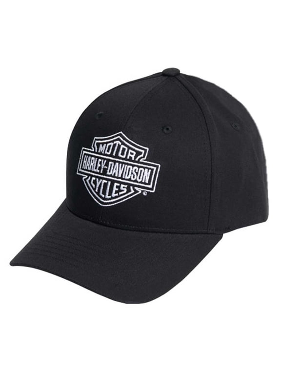 Men's Bar & Shield Curved Bill Snapback Baseball Cap - Black, Harley Davidson
