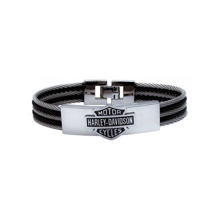【Harley Davidson】Bar and Shield Logo ブレスレット Harley-Davidson Men's Bar & Shield Logo Steel Cable ID