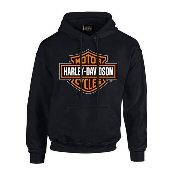 Harley-Davidson Men's Bar & Shield Pullover Fleece Hooded Sweatshirt, Black (L), Harley Davidson