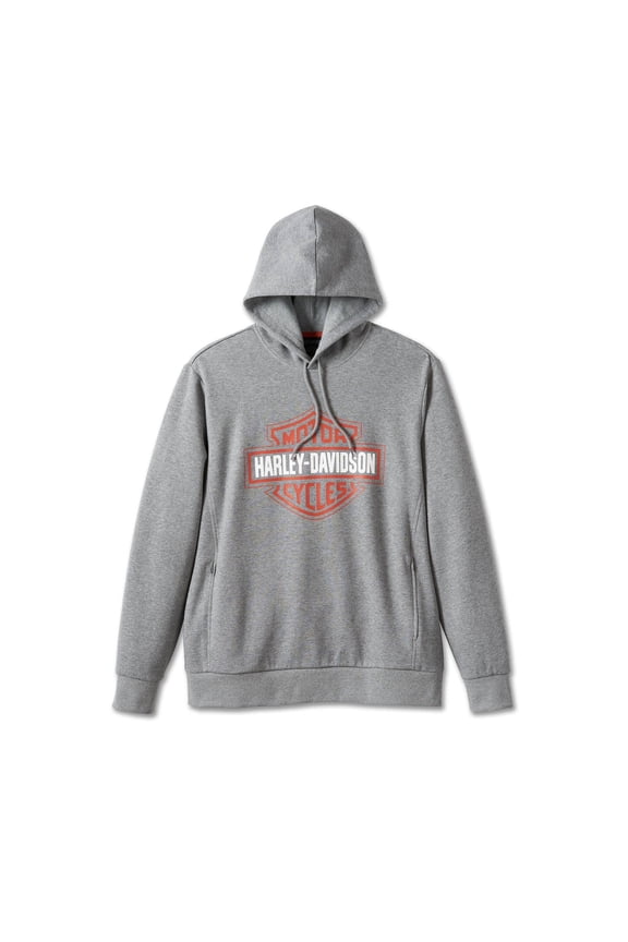 Men's Bar & Shield Tech Pullover Hoodie - Grey, 96026-24VM