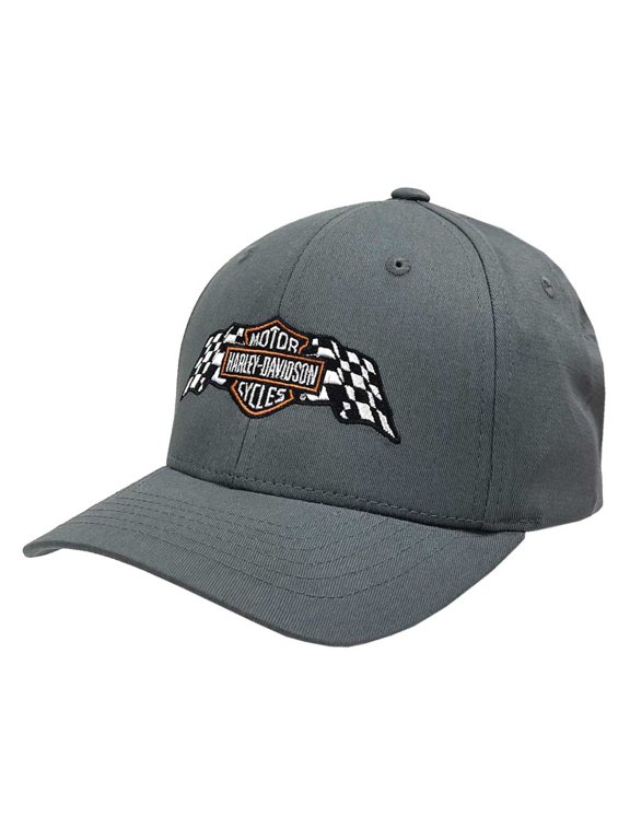 Men's Bar & Shield Wrap Adjustable Baseball Cap, Charcoal Gray, Harley Davidson
