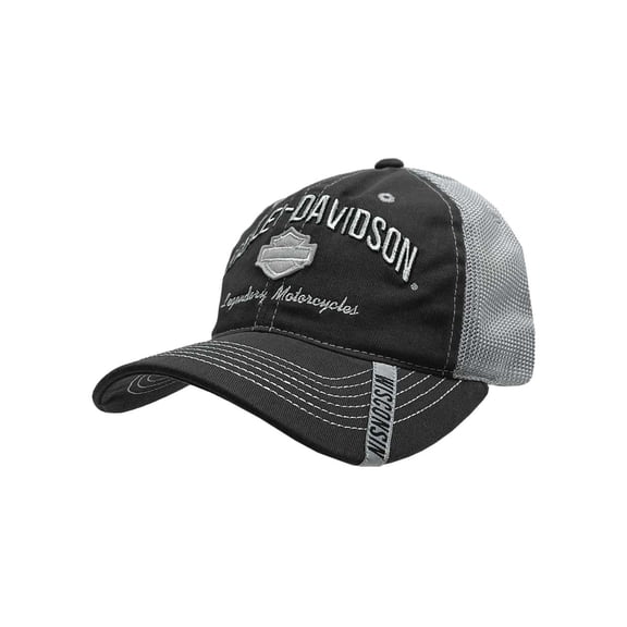Harley-Davidson Men's Baseball Cap, H-D Bar & Shield Mesh Hat w/ Distrssed Bill, Harley Davidson