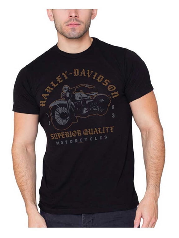 Men's Battle Roads Crew-Neck Short Sleeve T-Shirt - Black (XL), Harley Davidson