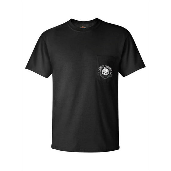 Harley-Davidson Men's Blitz Skull Short Sleeve Chest Pocket T-Shirt - Black (L), Harley Davidson