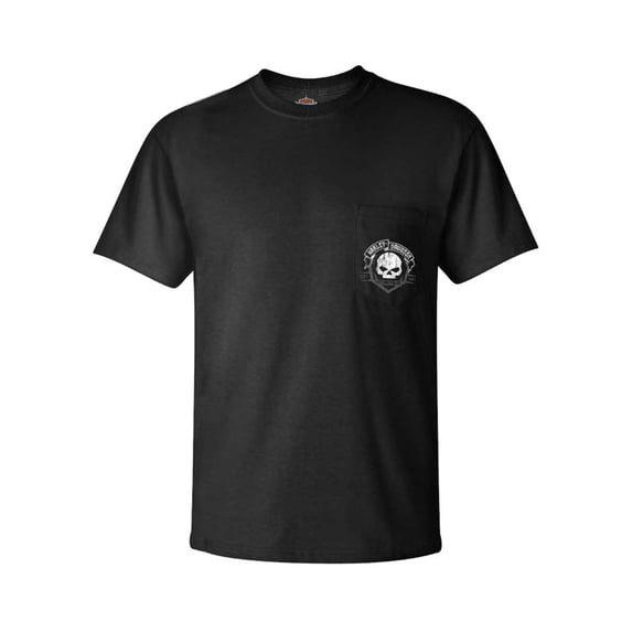 Harley-Davidson Men's Blitz Skull Short Sleeve Chest Pocket T-Shirt - Black (M), Harley Davidson