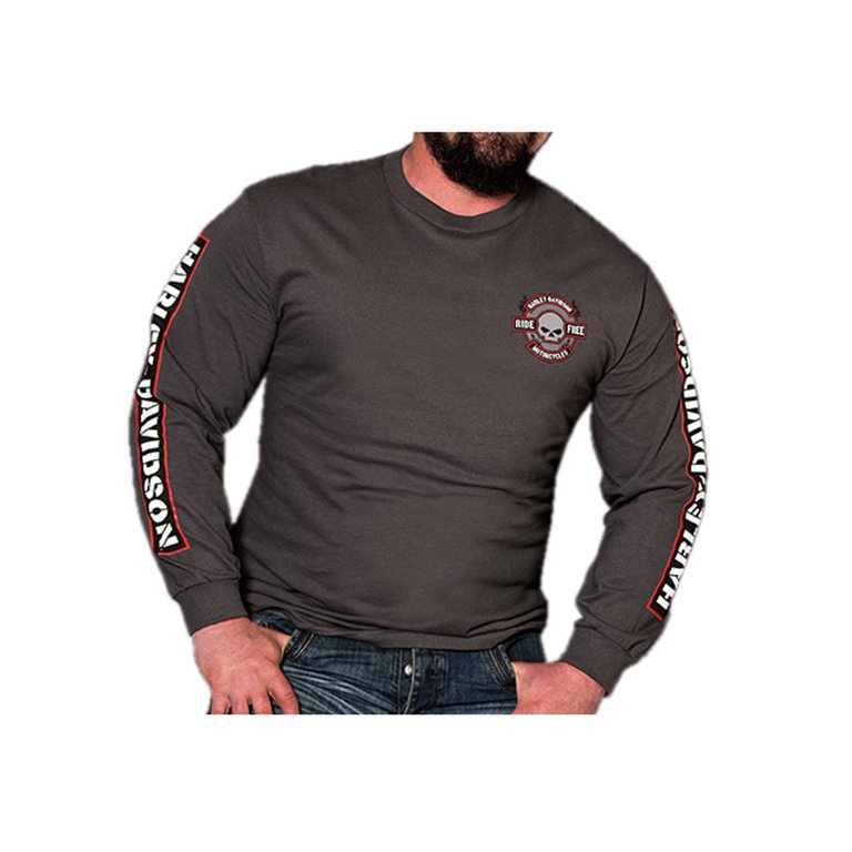 Harley-Davidson Men's Brawler Willie G Skull Long Sleeve T-Shirt