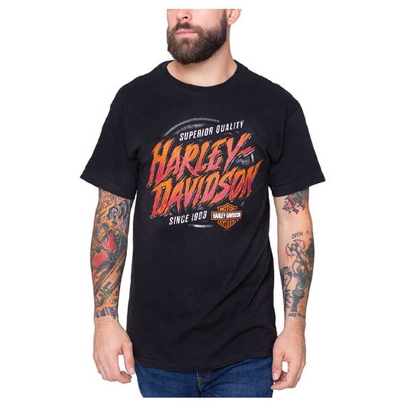 Harley-Davidson Men's Brush Spring Short Sleeve Crew-Neck Cotton T-Shirt (4XL), Harley Davidson