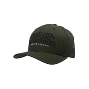 Harley-Davidson Mens Casque H-D Text Adjustable Snapback Baseball Hat, Green
