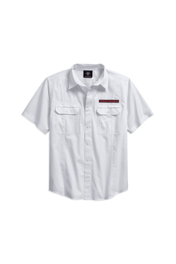 Men's Checkerboard Graphic Short Sleeve Shirt, White 96194-18VM
