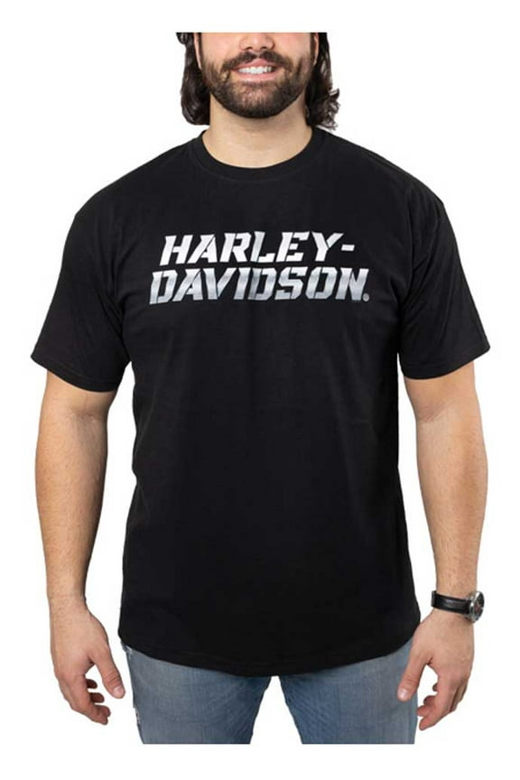 Men's Chrome Grit Short Sleeve Crew-Neck T-Shirt - Black (2XL), Harley Davidson