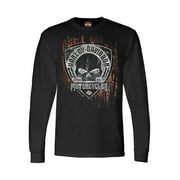 Harley-Davidson Mens Corrosion Skull Long Sleeve Crew-Neck Shirt - Black S, Harley Davidson