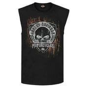 Harley-Davidson Mens Corrosion Skull Sleeveless Cotton Muscle Shirt, Black L, Harley Davidson