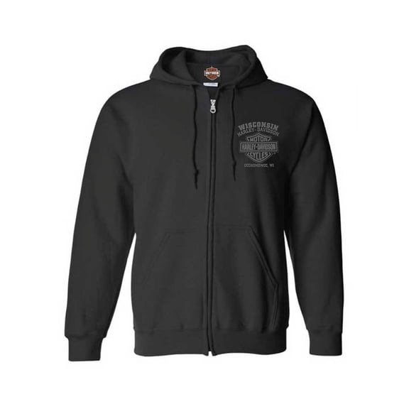 Harley-Davidson Men's Corrosion Willie G Skull Cotton-Blend Zip-Up Hoodie (3XL), Harley Davidson
