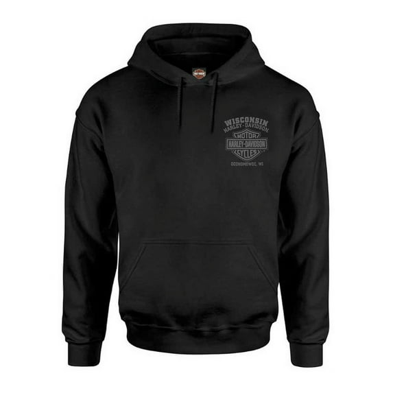 Harley-Davidson Men's Ghoulish Skull Cotton-Blend Pullover Hoodie, Black (S), Harley Davidson