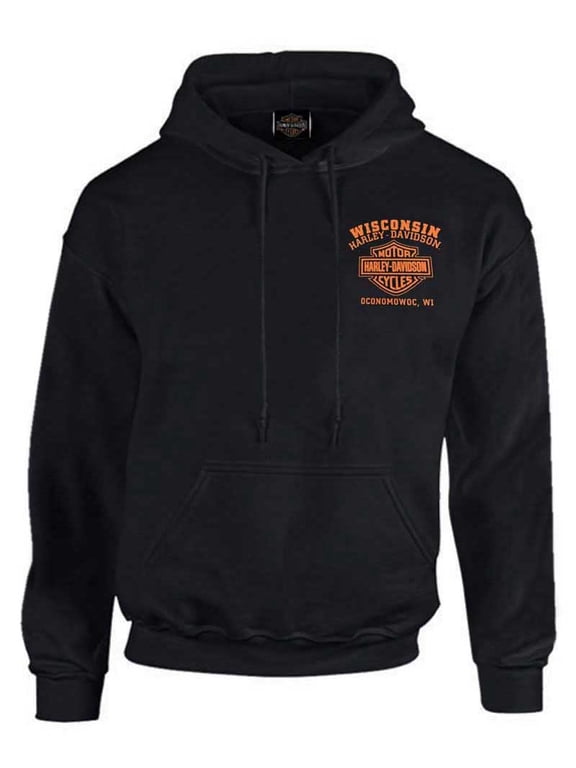 Men's Custom Freedom Fleece Pullover Hoodie - Solid Black (3XL), Harley Davidson