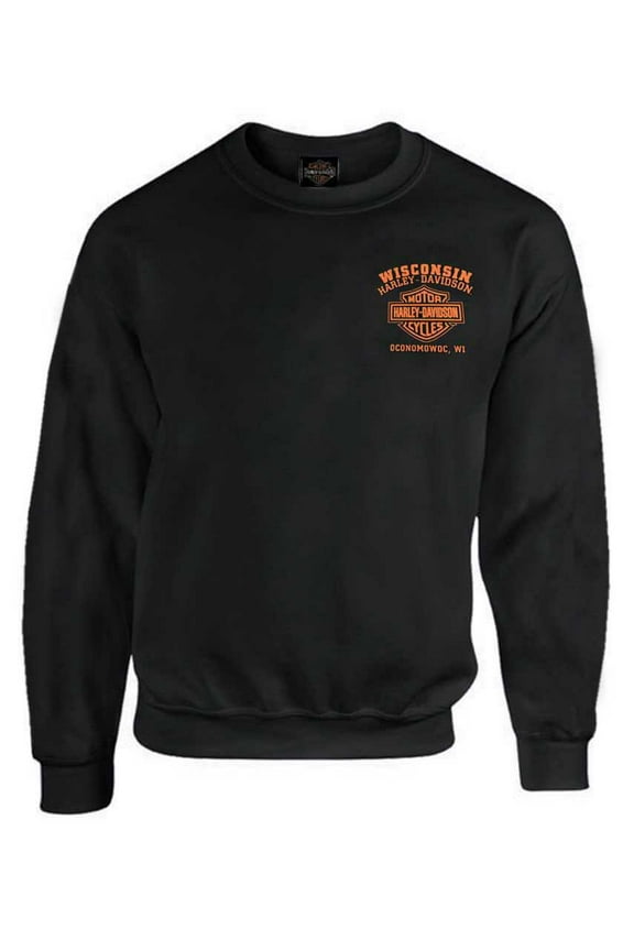 Men's Custom Freedom Fleece Pullover Sweatshirt - Black (L), Harley Davidson