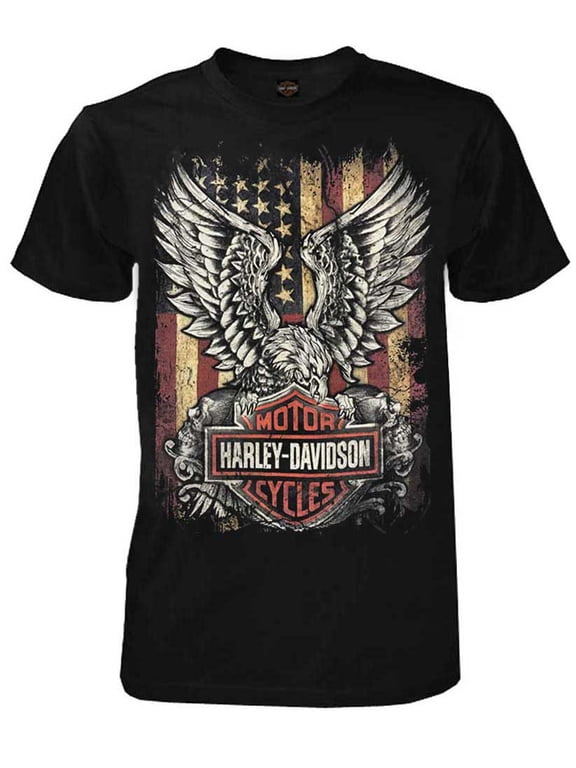 Men's Custom Freedom Short Sleeve Crew Neck Tee - Black (M), Harley Davidson