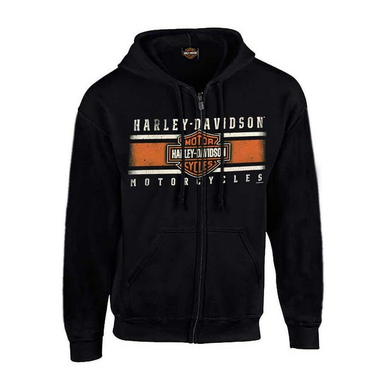 Harley Davidson Men s Custom Iconic B S Fleece Full Zip Hoodie Black S Harley Davidson Walmart