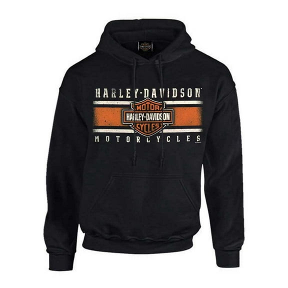 Harley-Davidson Men's Custom Iconic B&S Fleece Pullover Hoodie - Black (2XL), Harley Davidson