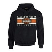 Harley-Davidson Men's Custom Iconic B&S Fleece Pullover Hoodie - Black (XL), Harley Davidson