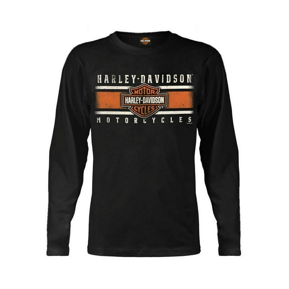 Harley-Davidson Men's Custom Iconic Long Sleeve Crew-Neck Shirt - Black (XL), Harley Davidson