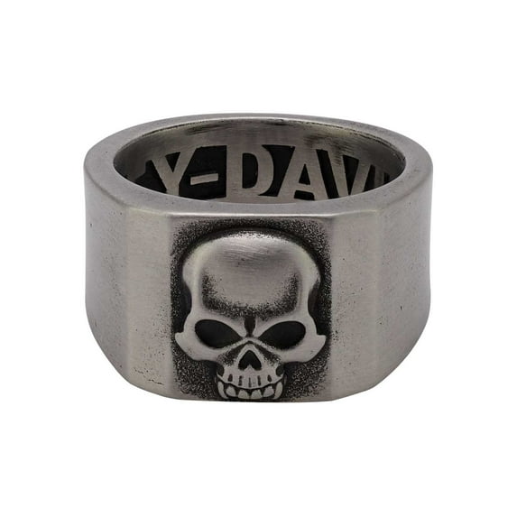 Harley-Davidson Men's Deadlock Skull Band Ring - Silver Stainless Steel (12), Harley Davidson