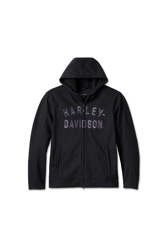Men's Deflector Hooded Riding Fleece, Black - 98102-23VM