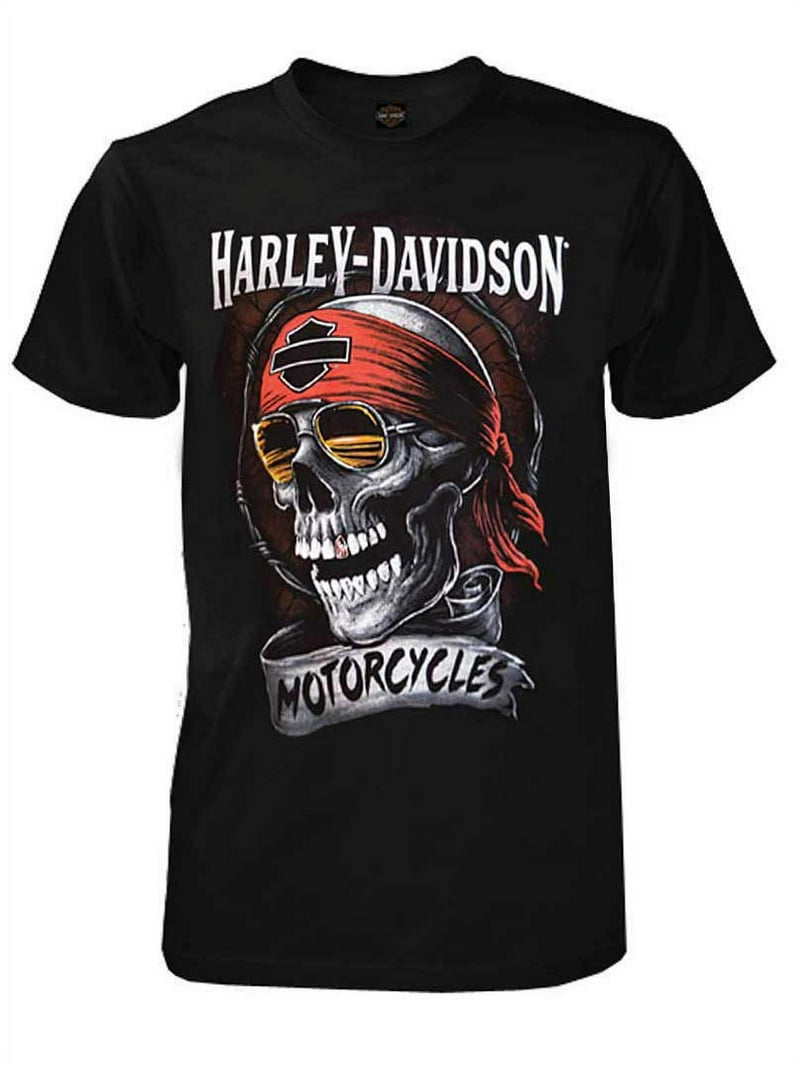 Harley-Davidson Tシャツ 2XL Harley-Davidson Men's Distressed Shady Skull Short Sleeve T