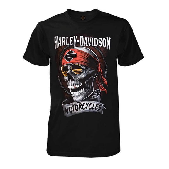 Harley-Davidson Men's Distressed Shady Skull Short Sleeve T-Shirt, Black (XLT), Harley Davidson