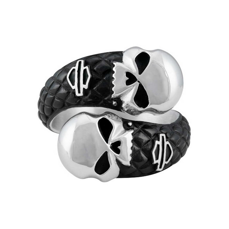 Harley-Davidson Black Circle Skull スカルリング ギフトにも♪ Men's Black Circle Skull Ring | Harley-Davidson USA