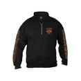 thumbnail image 1 of Harley-Davidson Men's Eagle Piston 1/4 Zip Cadet Pullover Sweatshirt, Black (L), Harley Davidson, 1 of 2