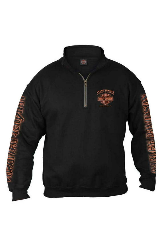 Men’s Eagle Piston 1/4 Zip Pullover Sweatshirt, Black, XL