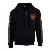 Harley-Davidson Mens Eagle Piston Long Sleeve Full-Zip Hoodie, Black XL, Harley Davidson