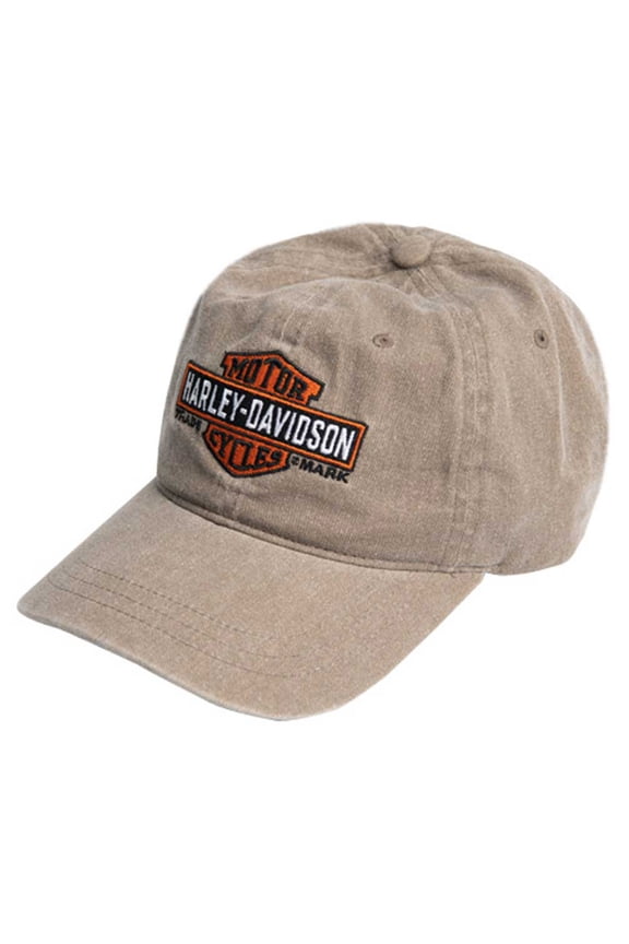 Men's Elongated B&S Curved Bill Adjustable Washed Baseball Cap, Harley Davidson