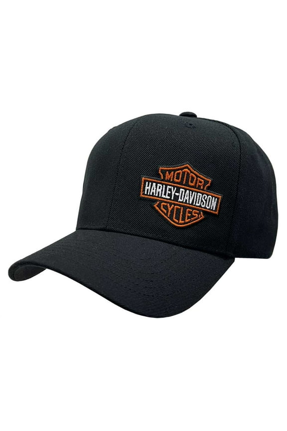 Men's Embroidered Bar & Shield Curved Bill Baseball Cap - Black, Harley Davidson